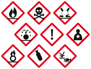 Pictogramas de peligro de productos químicos según el reglamento CLP