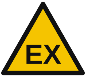 Señal de advertencia de atmósfera explosiva EX